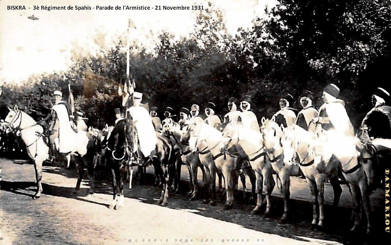 Biskra - 3e Regiment de Spahis - Parade de l'Armistice - 21 Novembre 1931.jpg